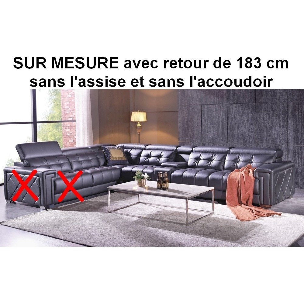 - Canapé d'angle en cuir de buffle italien de luxe, sur mesure personnalisé sur demande du client, PRESTIGIA, une assise en moin - Canapé d'angle en cuir de buffle italien de luxe, sur mesure personnalisé sur demande du client, PRESTIGIA, une assise en moin