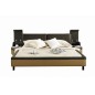 Lit en cuir italien de luxe ATHENA, chocolat et beige, 140x190