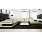 1er paiement de la commande , 1X Canapé d'angle en cuir italien 7/8 places bestof, écru et noir, angle gauche, total: 2475,00 €,