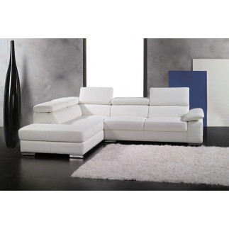 1er paiement de la commande de 1X Canapé d'angle en cuir italien 5 places helios, blanc, angle gauche, total 1785,00€, en 6 x sa