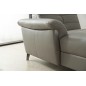 - Canapé d'angle avec un relax électrique en cuir de buffle italien de luxe, 5 places BEAURELAX gris foncé, angle gauche, POUF O