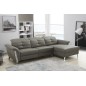 Canapé d'angle avec un relax électrique en cuir de buffle italien de luxe 5 places BEAURELAX gris foncé, angle droit, POUF OFFER
