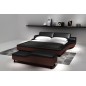 Lit en cuir italien de luxe ATHENA, noir et chocolat, 140x190