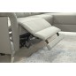 Canapé d'angle avec un relax électrique en cuir de buffle italien de luxe 5 places BEAURELAX gris clair, angle droit, POUF OFFER