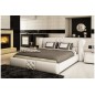 Lit design en cuir italien de luxe VEGAS, IVOIRE 436, 160x200
