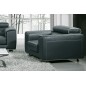 Ensemble Canapé 3 places et 2 places en cuir italien buffle MILANO, gris foncé avec leseret blanc