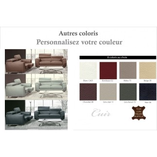 Ensemble Canapé 3 places et 2 places en cuir italien buffle MILANO, couleurs personnalisées