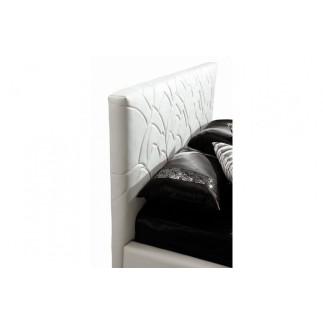 Lit en cuir italien de luxe TRENDY, blanc.