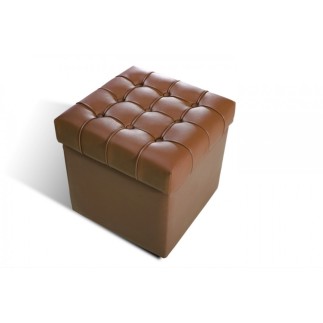Pouf-coffre de rangement de qualité supérieure CAPITO, marron