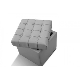 Pouf-coffre de rangement de qualité supérieure CAPITO, gris clair