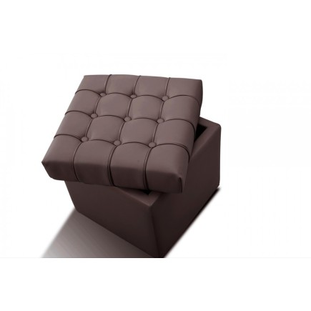 Pouf-coffre de rangement de qualité supérieure CAPITO, chocolat