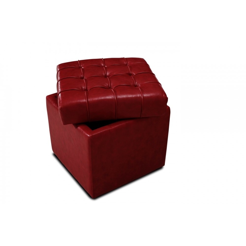 Pouf-coffre de rangement de qualité supérieure CAPITO, bordeaux