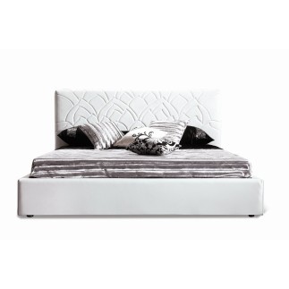 Lit en cuir italien de luxe TRENDY, blanc, 180x200