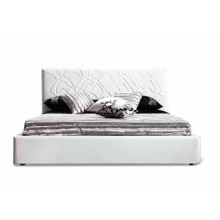 Lit en cuir italien de luxe TRENDY, blanc, 180x200