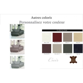 Canapé 2 places en cuir italien buffle ITALINA, couleurs personnalisées avec surpiqure
