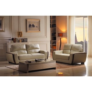Ensemble Canapé 3 places et 2 places en cuir italien buffle RAVENA, beige