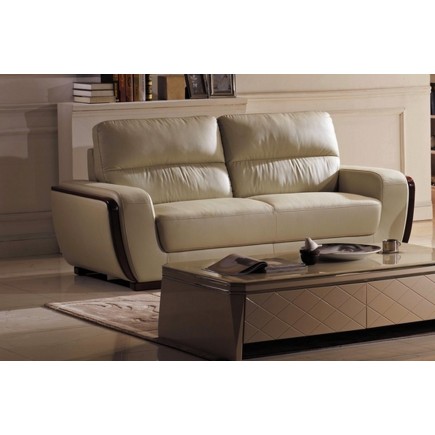 Canapé 3 places en cuir italien buffle RAVENA, beige