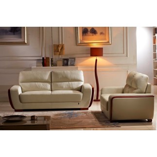 Canapé 3 places en cuir italien buffle RAVENA, beige