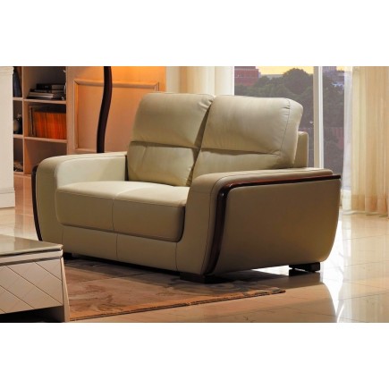 Canapé 2 places en cuir italien buffle RAVENA, beige