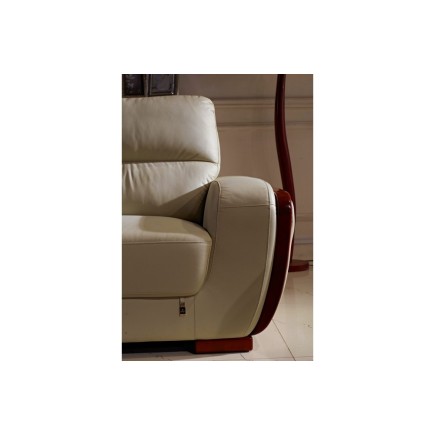 Canapé 2 places en cuir italien buffle RAVENA, beige