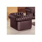 Fauteuil 1 place en cuir italien CHESTERFIELD, chocolat
