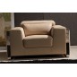 fauteuil 1 place en cuir italien buffle LUXY, beige