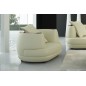 Fauteuil 1 place en cuir italien RICHMOND, écru