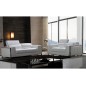 Ensemble Canapé 3 places et 2 places en cuir italien buffle LUXY, blanc