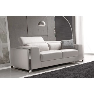 Ensemble Canapé 3 places et 2 places en cuir italien buffle LUXY, blanc