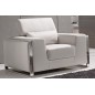 fauteuil 1 place en cuir italien buffle LUXY, blanc