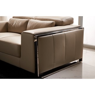 fauteuil 1 place en cuir italien buffle LUXY, blanc