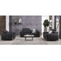 Ensemble Canapé 3 places et 2 places et fauteuil 1 place en cuir italien buffle LUXY, noir