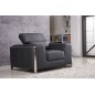 fauteuil 1 place en cuir italien buffle LUXY, noir