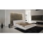 Lit cuir ARNO contemporain 140x190 Blanc Avec le sommier à lattes Pas de chevet