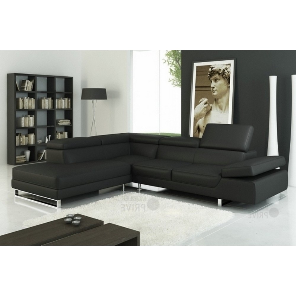 1er paiement de la commande , Canapé d'angle en cuir italien 5/6 places petit george, noir, angle GAUCHE, en 6x sans frais, 6x28