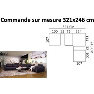 1er paiement de la commande , Canapé d'angle relax fabrication speciale personnalisee sur mesure cuir buffle italien de luxe, 2