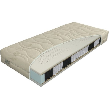 Matelas luxueux avec ressorts ensachés et latex Hybrid 27 cm, avec 7 zones anatomiques, ferme 4 sur 5, 3 couches haute qualité,