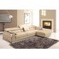 Canapé d'angle en cuir italien 5 places SUEDE, beige, angle droit