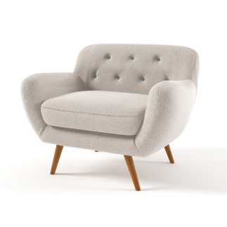 Fauteuil 1 place en tissu de qualité ZEST, ivoire.