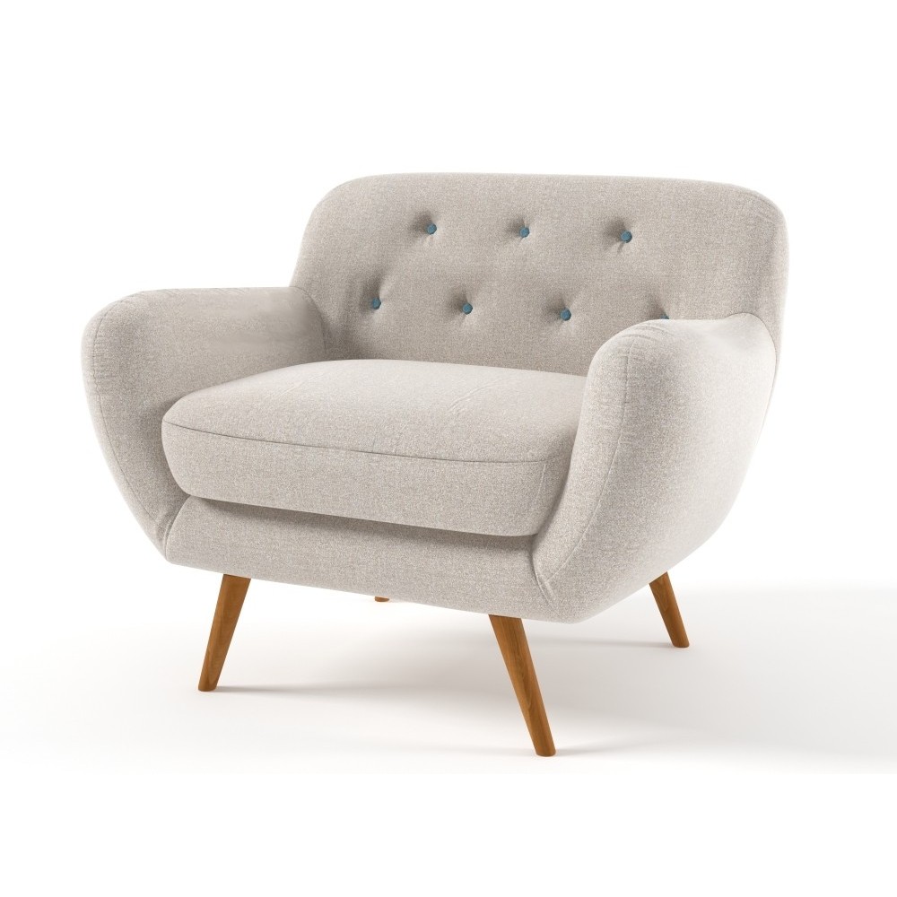 Fauteuil 1 place en tissu de qualité ZEST, ivoire.