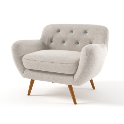 Fauteuil 1 place en tissu de qualité ZEST, ivoire.