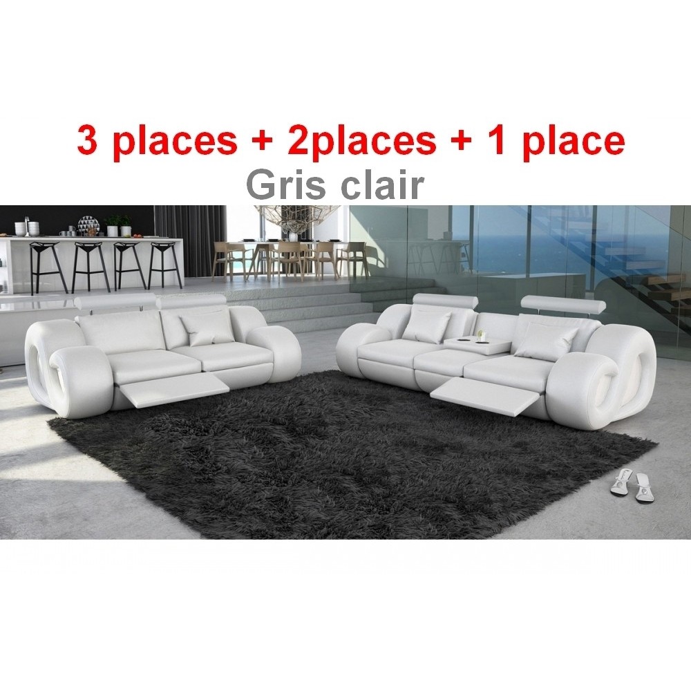 1er paiement de la commande XPVT02131230, Ensemble canapé 3 places canapé 2 places et fauteuil, en cuir supérieur luxe haut de g