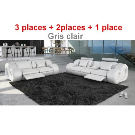 1er paiement de la commande XPVT02131230, Ensemble canapé 3 places canapé 2 places et fauteuil, en cuir supérieur luxe haut de g