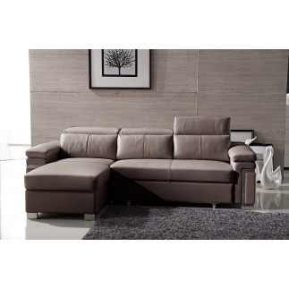 Solde paiement de la commande Y9JE12072027, canapé d'angle convertible en cuir buffle italien 5 places, allure, moka, angle gauc