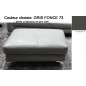 Pouf en cuir de buffle luxe ANNECY, choix de la couleur : Gris foncé