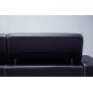 Ensemble Canapé 3 places et 2 places et fauteuil 1 place en cuir italien buffle VEGA, noir avec surpiqure blanche