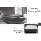 Récapitulatif de la commande Canapé d'angle convertible en cuir de buffle italien de luxe 5 places ANTHONY, gris foncé, surpiqur