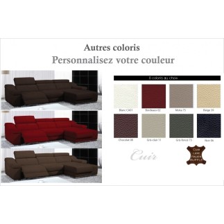 Solde de paiement de la commande LT1M03041859, Canapé d'angle double relax en cuir de buffle italien de luxe 5 places birelax, c