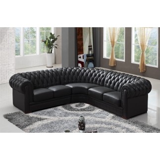1er paiement de la commande WGD103052211 , Canapé d'angle en cuir italien 6/7 places bijou, noir. 6x sans frais. Total 1735,00 €