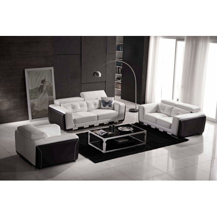 Solde de paiement de la commande SNHS03071009, ensemble composé d'un 3 places d'un 2 places et d'un fauteuil JASON, blanc et noi